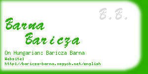 barna baricza business card